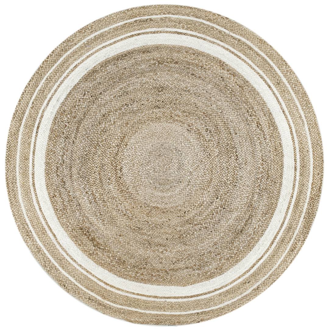 Breakwater Bay Lerma Beige/Bleached Area Rug Size Round 6'