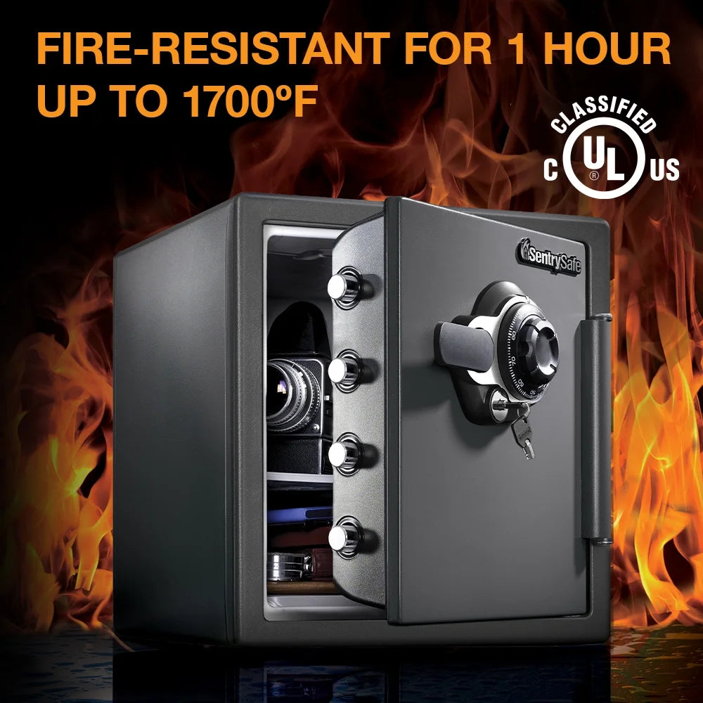 Sentrysafe SFW123DSB Fire - Resistant Safe and Water - Resistant Safe with Dial Combination, 1.23 Cu. Ft