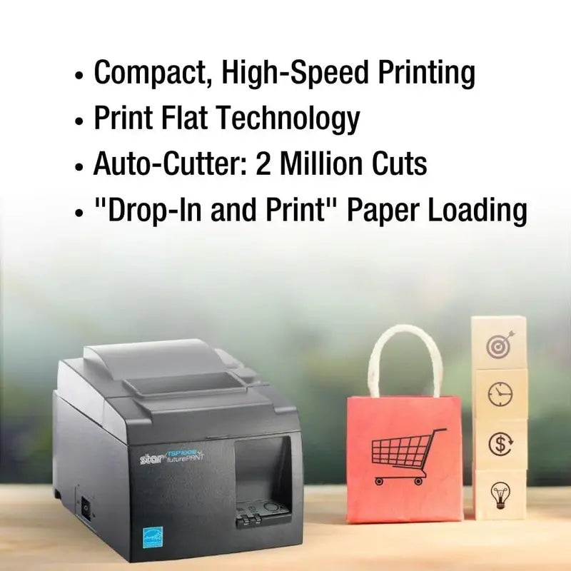 Star Micronics TSP143III Bluetooth Thermal Receipt Printer, High-Speed, Compact, iOS/Android/Windows Compatible