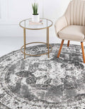 Unique Loom 3151839 6 x 6 ft. Salle Garnier Sofia Round Rug Gray