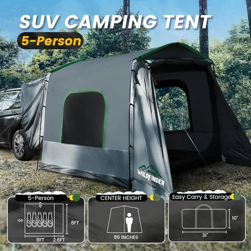 SUV-Style 5â€? Person Waterproof & Windproof Car Camping Tent â€?Rectangular Family-Friendly Roof Tent