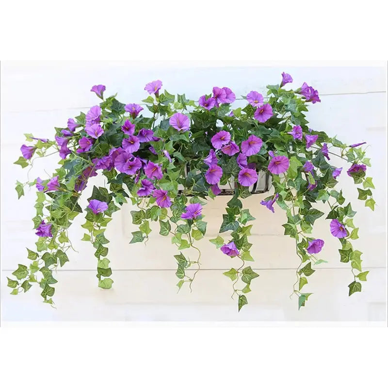 SunVista UV-Resistant Artificial Morning Glory Vine â€?Lifelike, Fade-Proof Floral Garland (Buy One, Get One Free)