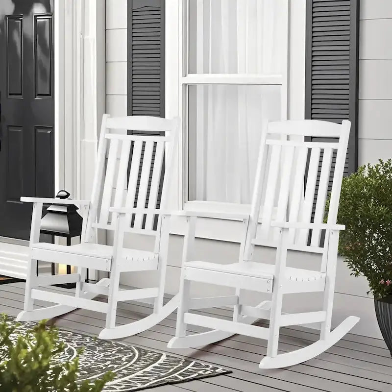 Vrakae All-Weather High-Back Rocking Chair Set â€?Two-Piece Outdoor Seating