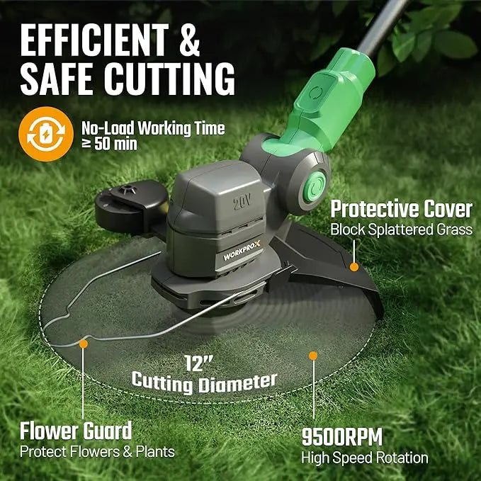 WORKPROX 20V 2-in-1 Cordless Lawn Edger & String Trimmer â€?Includes Two Replacement Spools