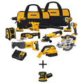 20V Max Cordless Combo Kit (10 - Tool) and 5 In. Random Orbital Sander with (2) 20 - Volt 2.0ah Batteries, Charger & Bag