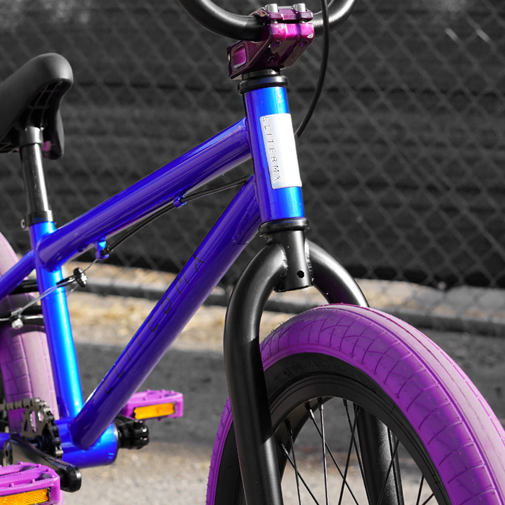Elite BMX Bicycle 20 Freestyle Bike - Stealth Blue Purple Ideal for Ages 7 to 18 Years