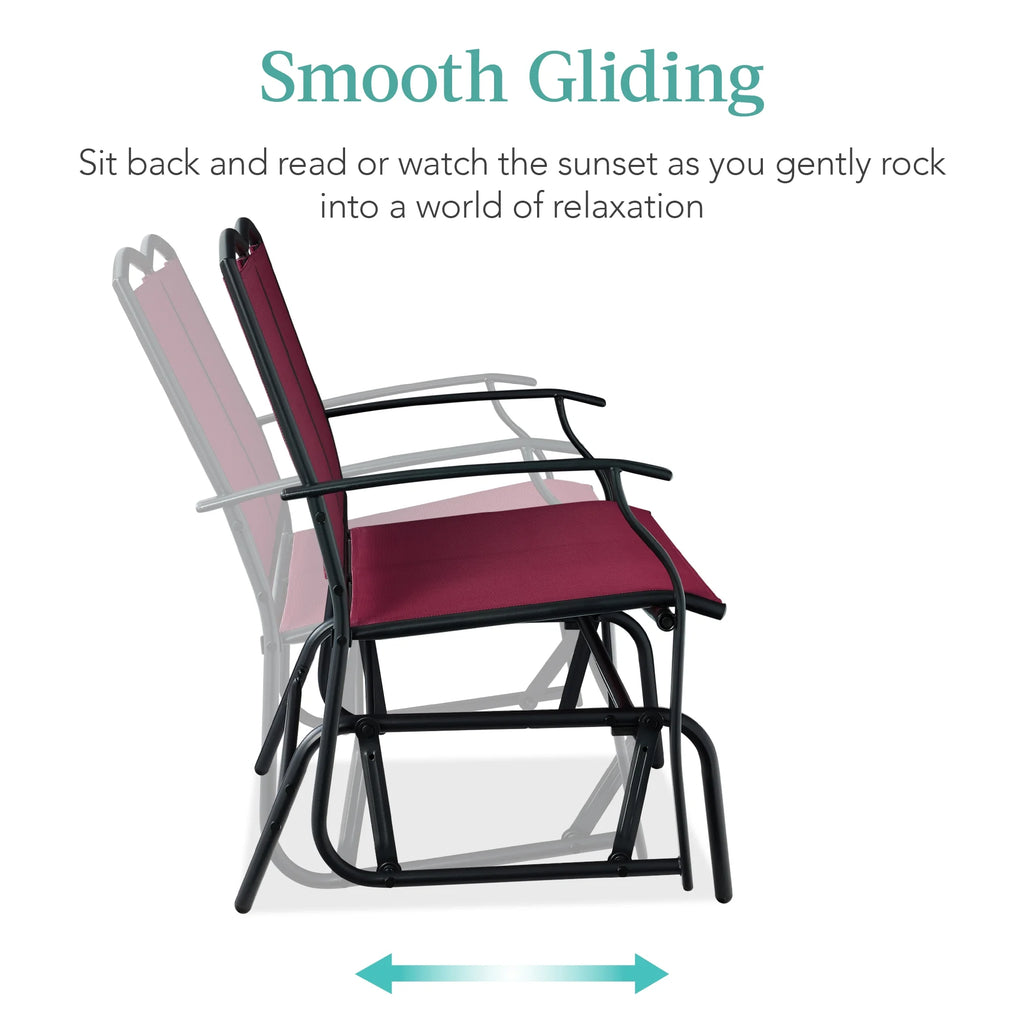 Best Choice Products 2 - Person Outdoor Swing Glider, Steel Patio Loveseat, Bench Rocker W/ Armrests - Gray