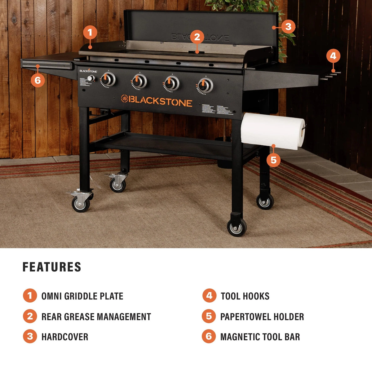 Blackstone 4 - Burner 36" Griddle Cooking Station with Hard Cover