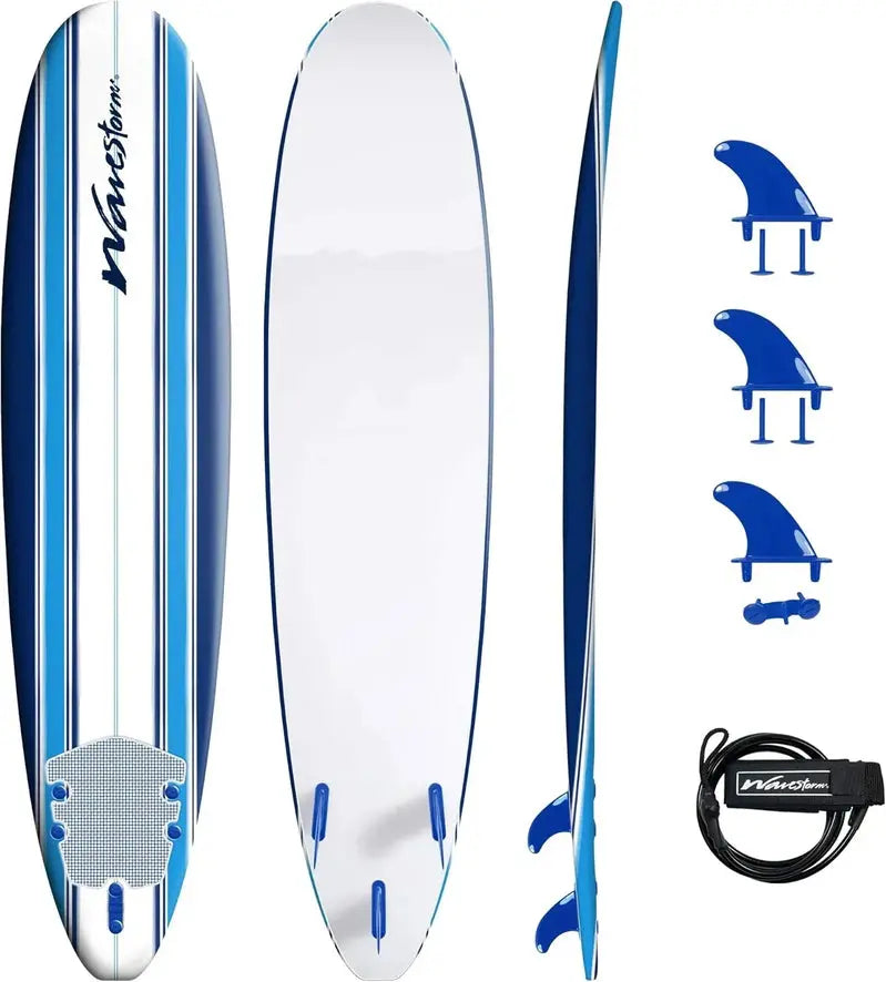 Wavestorm 8-Foot Soft-Top Surfboard â€?Foam-Cored Longboard for Beginners & All Skill Levels