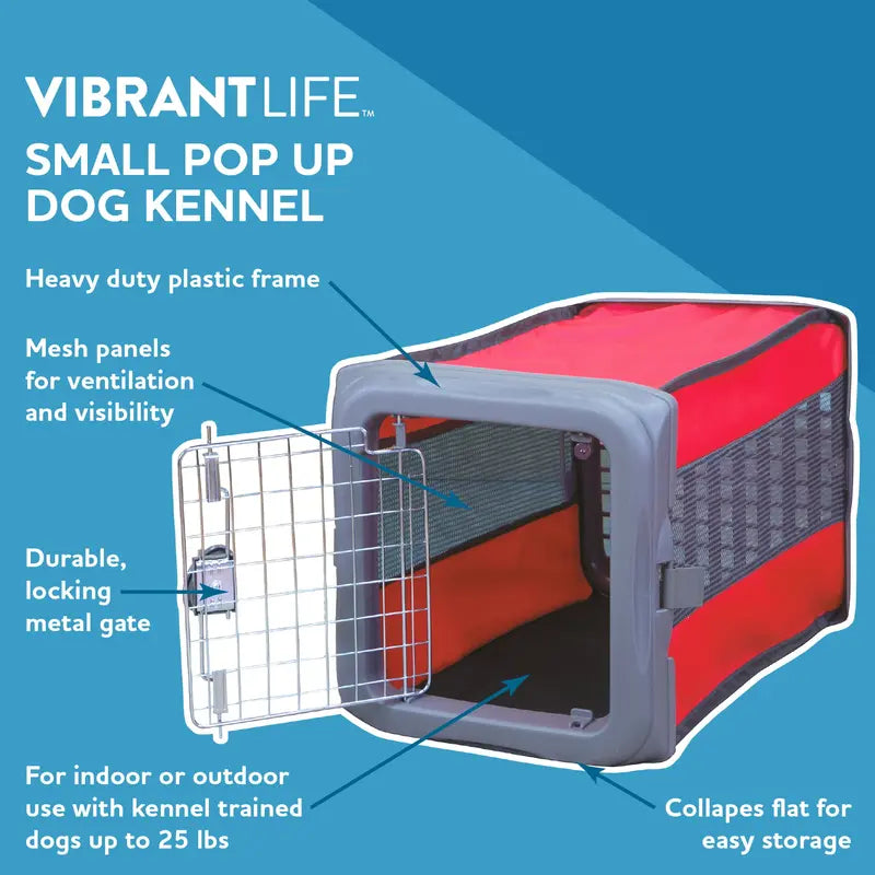 Vibrant Life Small Pop Up Pet Kennel, Dog, Cat, Small Animal