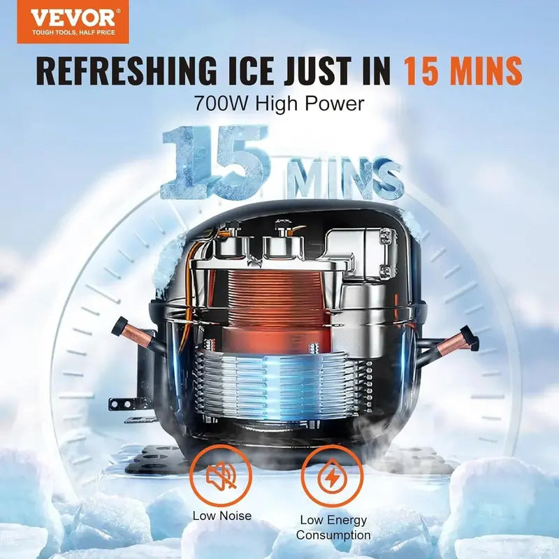 VEVOR Commercial Ice Maker â€?360 lbs/24H Output with 330.7 lbs Insulated Storage Bin