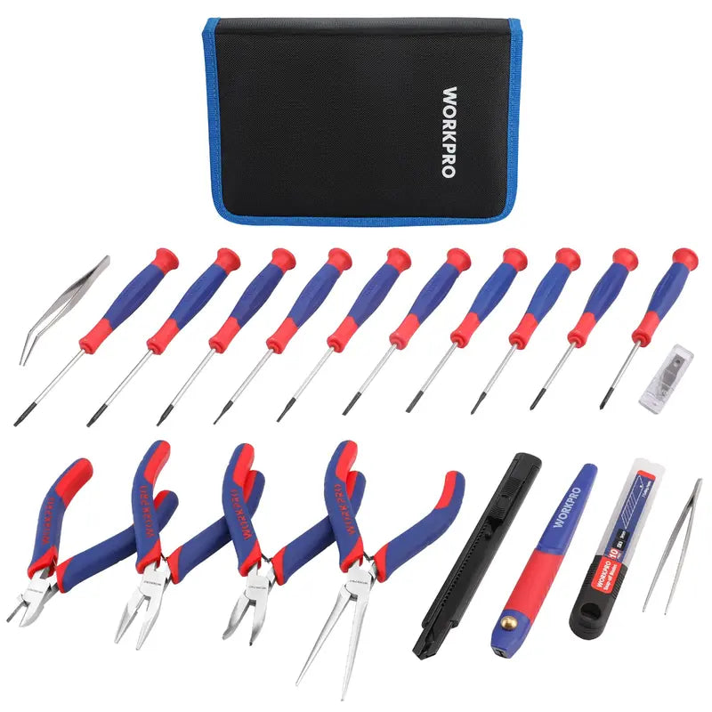 WORKPRO 33-Piece Precision Repair Tool Kit with Pliers â€?Pink Ribbon Edition