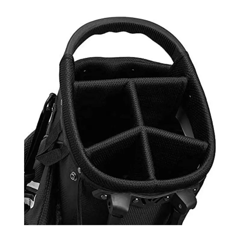 TaylorMade 5.0 ST Golf Stand Bag, Black/White, Lightweight, 5-Way Top, 6 Pockets, Dual Straps