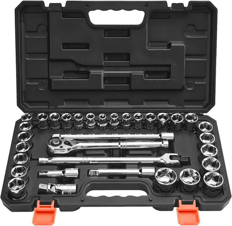 VEVOR Professional Mechanics Tool Set â€?Metric & Standard Socket Kit with Deep and Regular Sockets