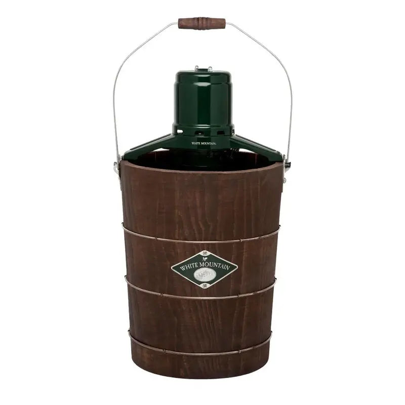 White Mountain 6-Quart Electric Ice Cream Maker â€?Green and Brown Woodgrain Design