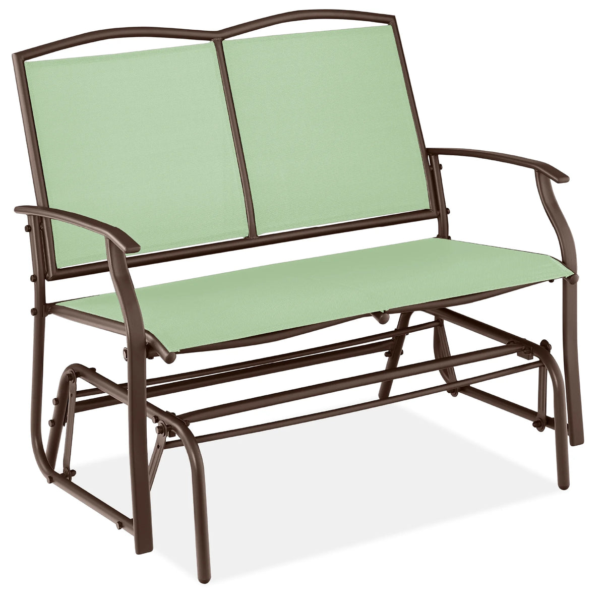 Best Choice Products 2 - Person Outdoor Swing Glider, Steel Patio Loveseat, Bench Rocker W/ Armrests - Gray