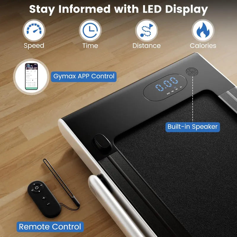 Under-Desk Walking Pad â€?340-LB Capacity Treadmill with Handlebar & App Connectivity