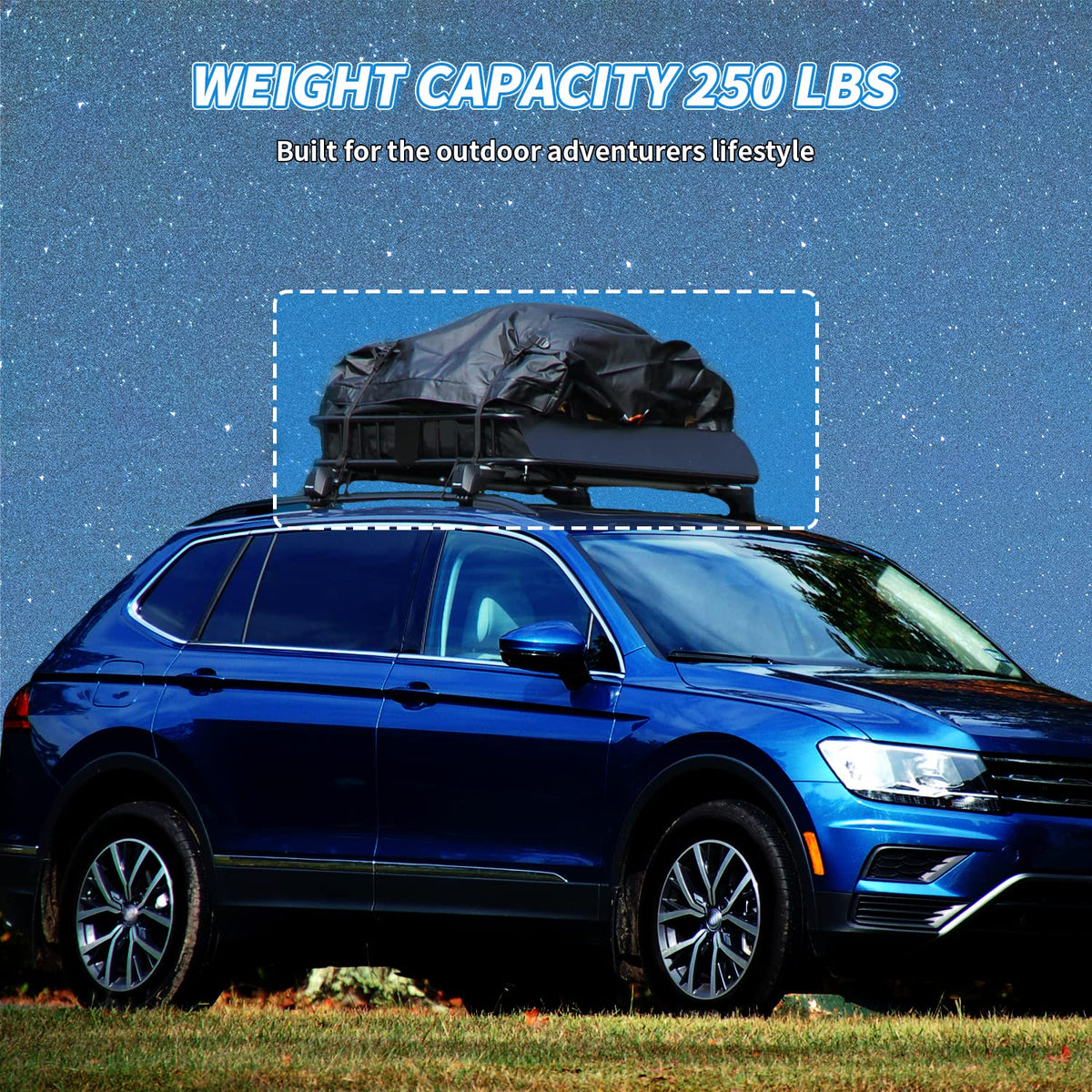 ECOTRIC 64 x 38 x 4'' Universal Roof Rack Cargo Carrier Basket