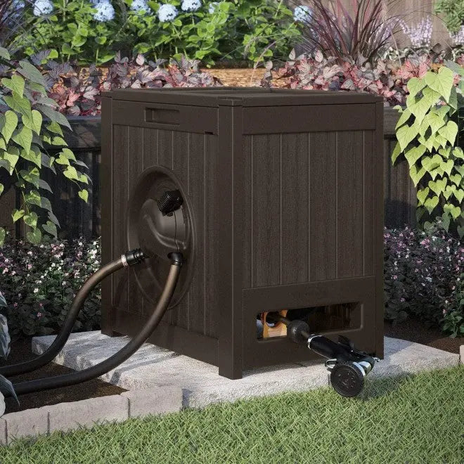 Suncast Aquawinder Auto-Rewind Hose Reel â€?125 ft Capacity, Water-Powered, Java Finish (2-Pack)