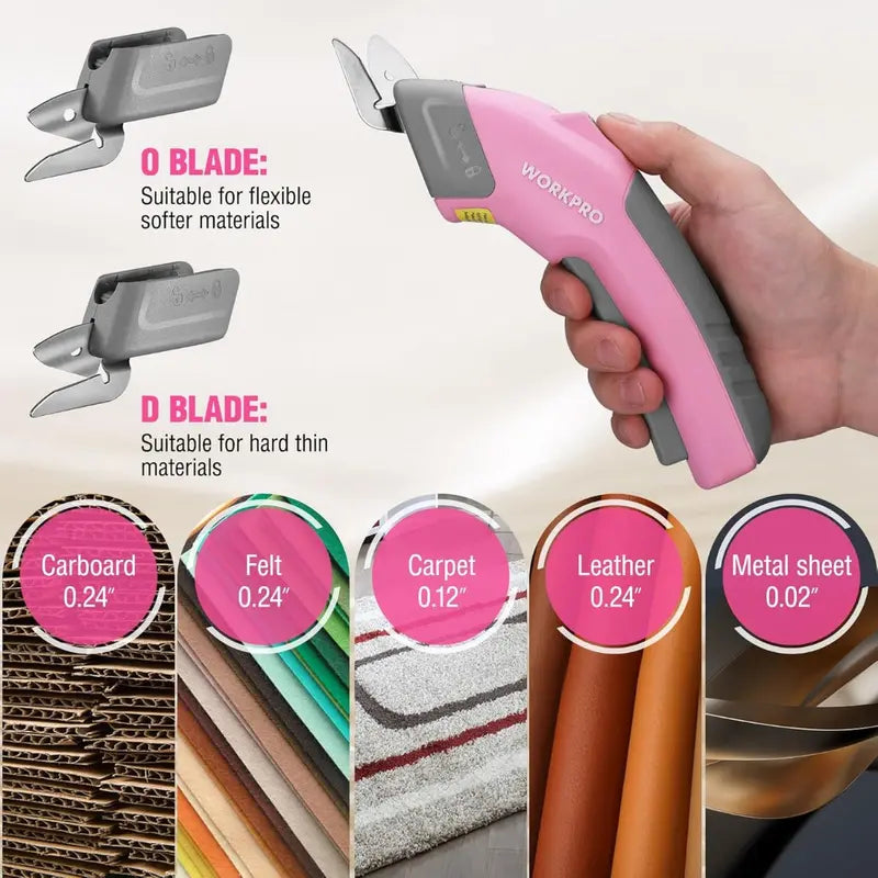 WORKPRO 4V Rechargeable Electric Scissors â€?Compact Cordless Cutter with Storage Case and 2 Blades