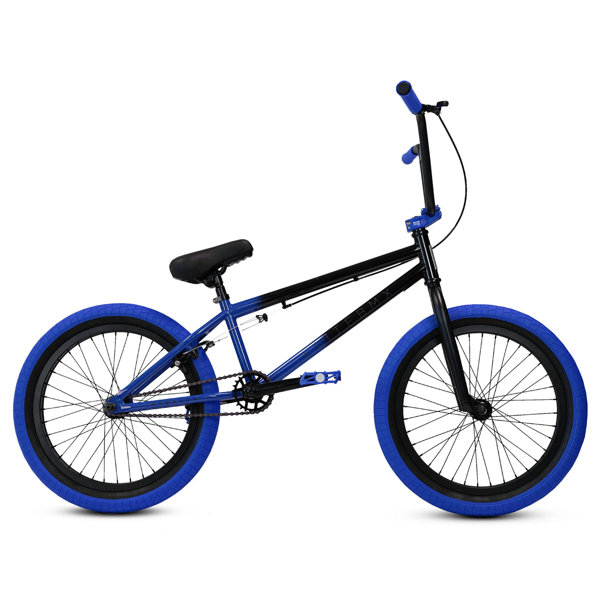 Elite BMX Bicycle 20 Freestyle Bike - Stealth Blue Purple Ideal for Ages 7 to 18 Years