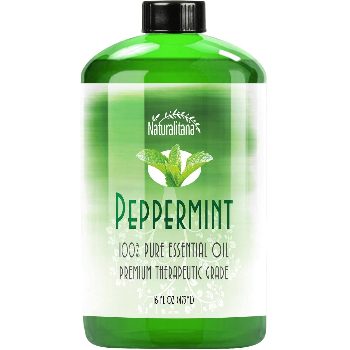 Naturalitana Best Peppermint Oil (16 oz Bulk) Aromatherapy Peppermint Essential Oil for Diffuser, Topical, Soap, Candle & Bath Bomb. Great Mentha