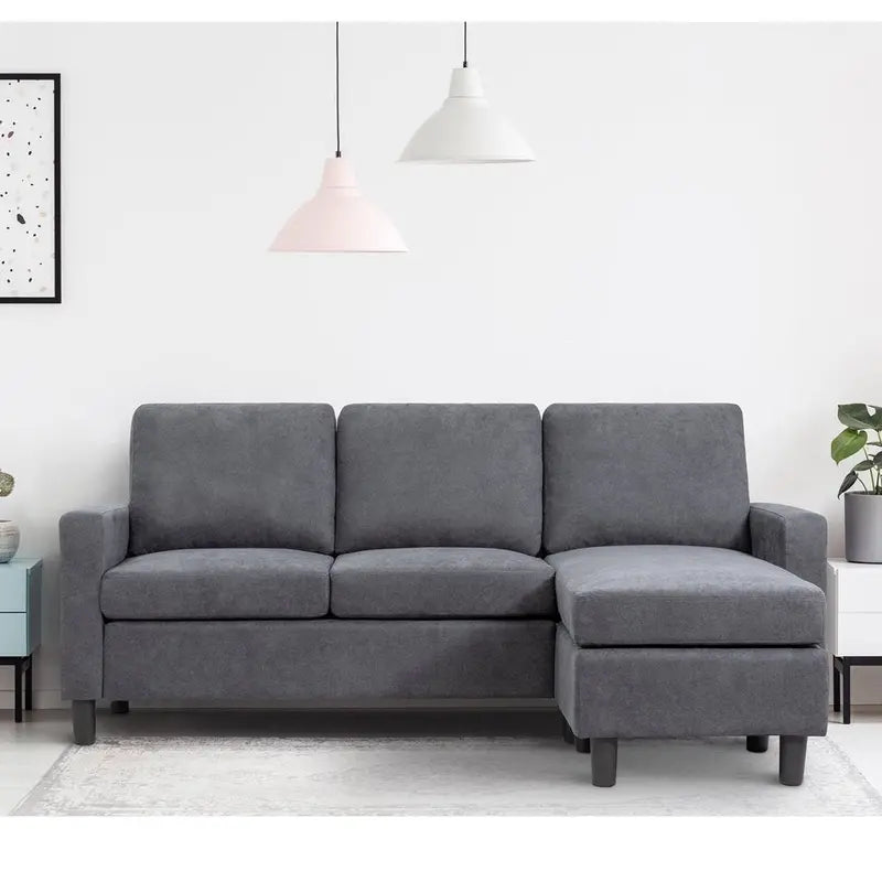 Walsunny Convertible Sectional Sofa Couch, L-Shaped Couch with Modern Linen Fabric