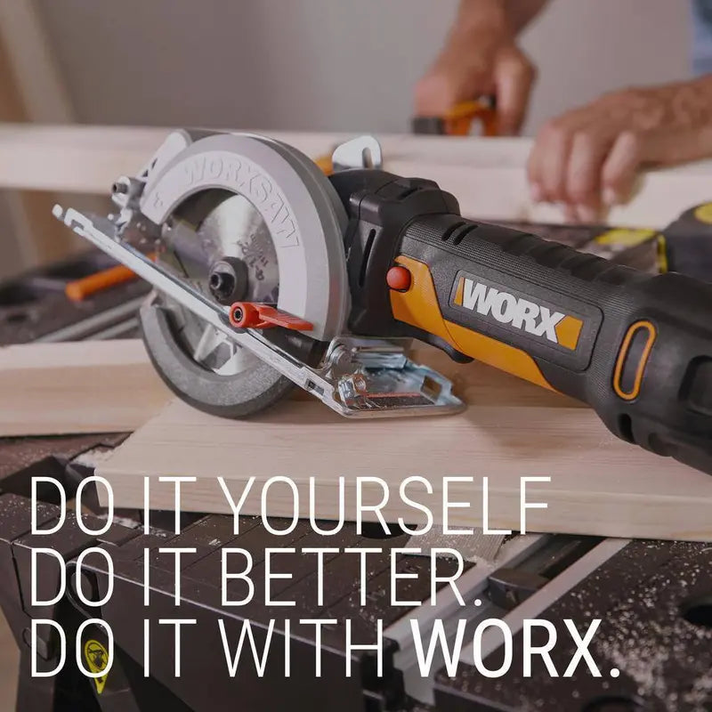 Worx WorxSaw WX439L 4.5 Amp Compact Circular Saw, 4-1/2â€?Blade, One-Hand Operation