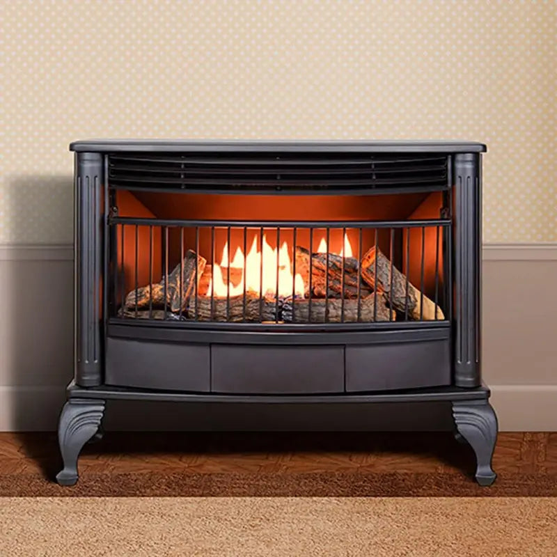 Vent-Free Dual-Fuel Freestanding Fireplace â€?25,000 BTU with Built-In Thermostat