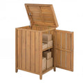 Weather-Resistant Outdoor Wood Package Delivery Box with Locking Lid