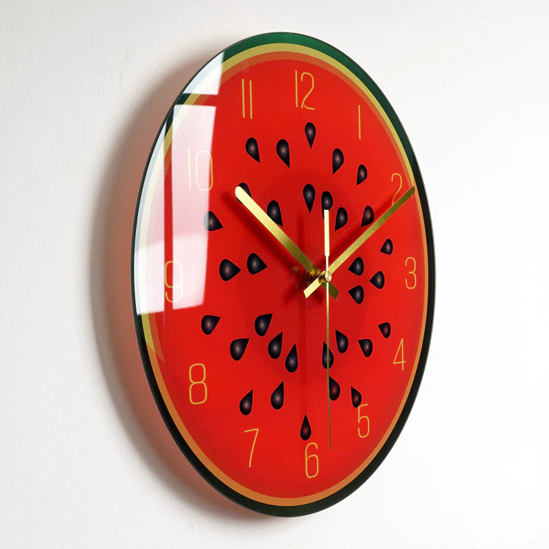 Modern Silent Quartz Wall Clock – Glass Style Living Room Decor (Battery Powered)