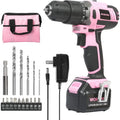WORKPRO 20V Pink Lithium-Ion Cordless Drill Driver Kit â€?Pink Ribbon Edition