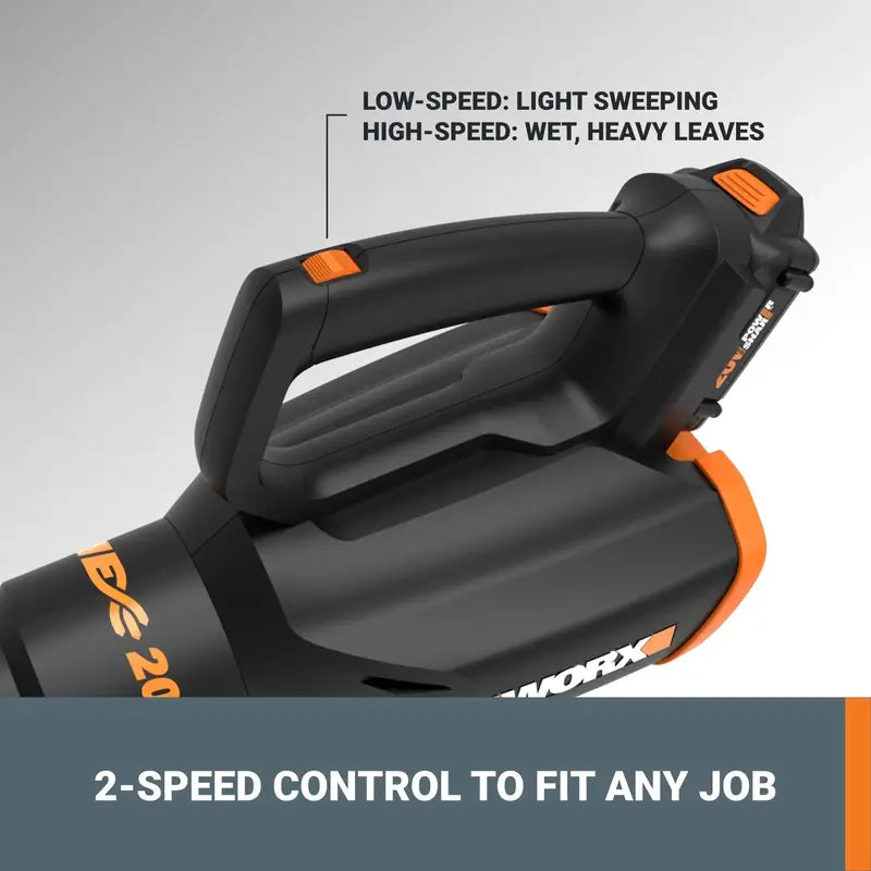 Worx 20V Turbine Leaf Blower â€?Two-Speed Cordless Yard Cleanup Tool