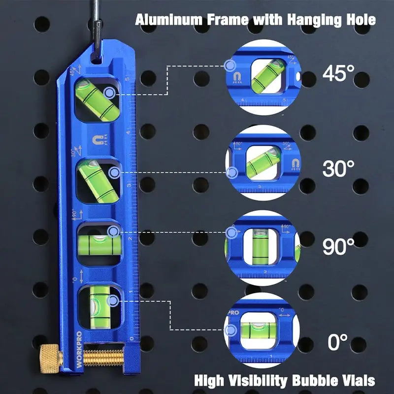 WORKPRO 6.3-Inch Conduit Bending Level â€?Dual-Vial Aluminum Angle Gauge for Electrical Installations