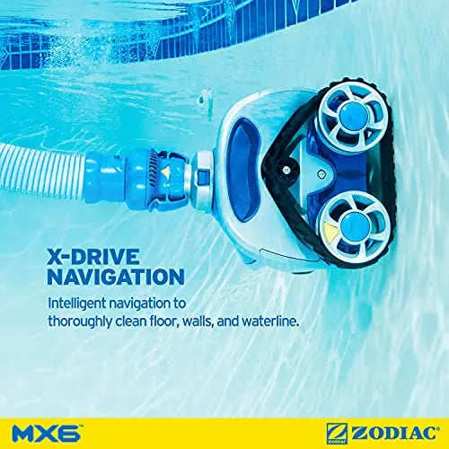 Zodiac MX6 In-Ground Pool Cleaner, Cyclonic Suction, Energy Efficient, X-Drive Navigation