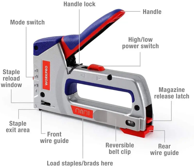 WORKPRO Manual 4-in-1 Staple & Brad Gun â€?Includes 3000 Staples & 1000 Brads