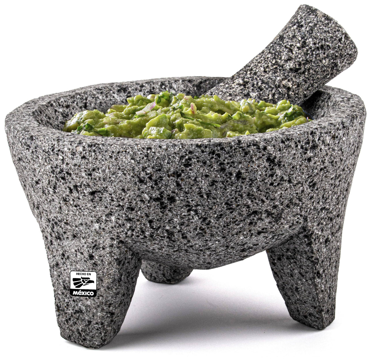 FESTMEX Genuine Handmade Mexican Mortar and Pestle Molcajete de Piedra Natural Volcanica Stone Heavy & Durable Perfect for Homemade Salsas Guacamo