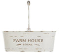 Mainstays White Oval Farmhouse Bucket for Artificial Floral with Handle - Each