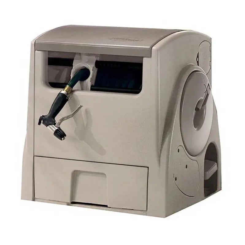 Suncast Powerwind Auto-Rewind 100-Foot Hose Reel â€?Light Taupe Smart Retraction System