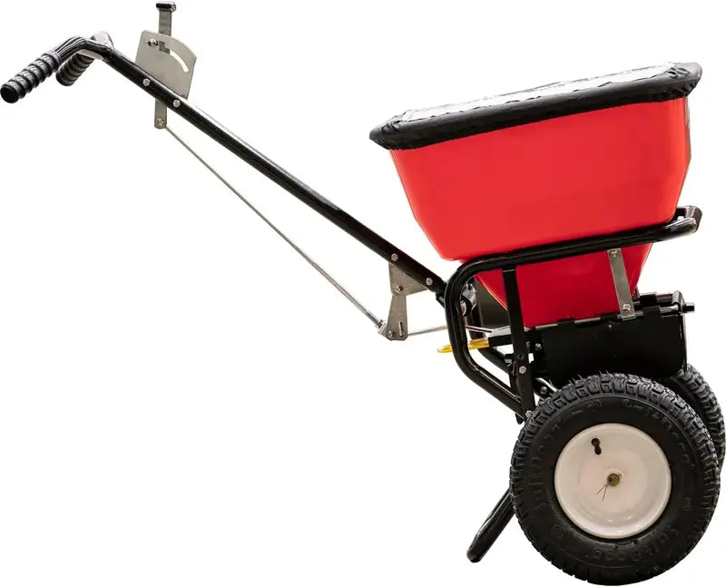 Walk-Behind Push Spreader â€?100 lb Capacity, Salt & Ice Melt Distributor with Gearbox Protection & Cover
