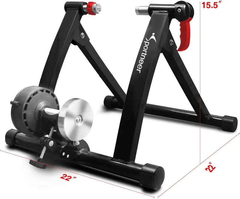 Sportneer Magnetic Indoor Bike Trainer â€?6-Level Resistance Stationary Cycling Stand with Noise-Reduction Wheel