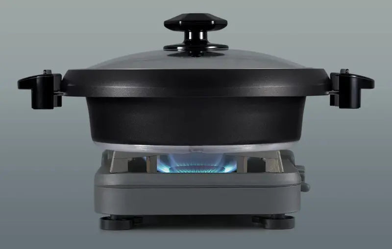 Zojirushi EP-PFC20HA Gourmet d'Expert Electric Skillet, Dual Hot Pot & Griddle, Tempered Glass Lid, Adjustable Temperature, Gray