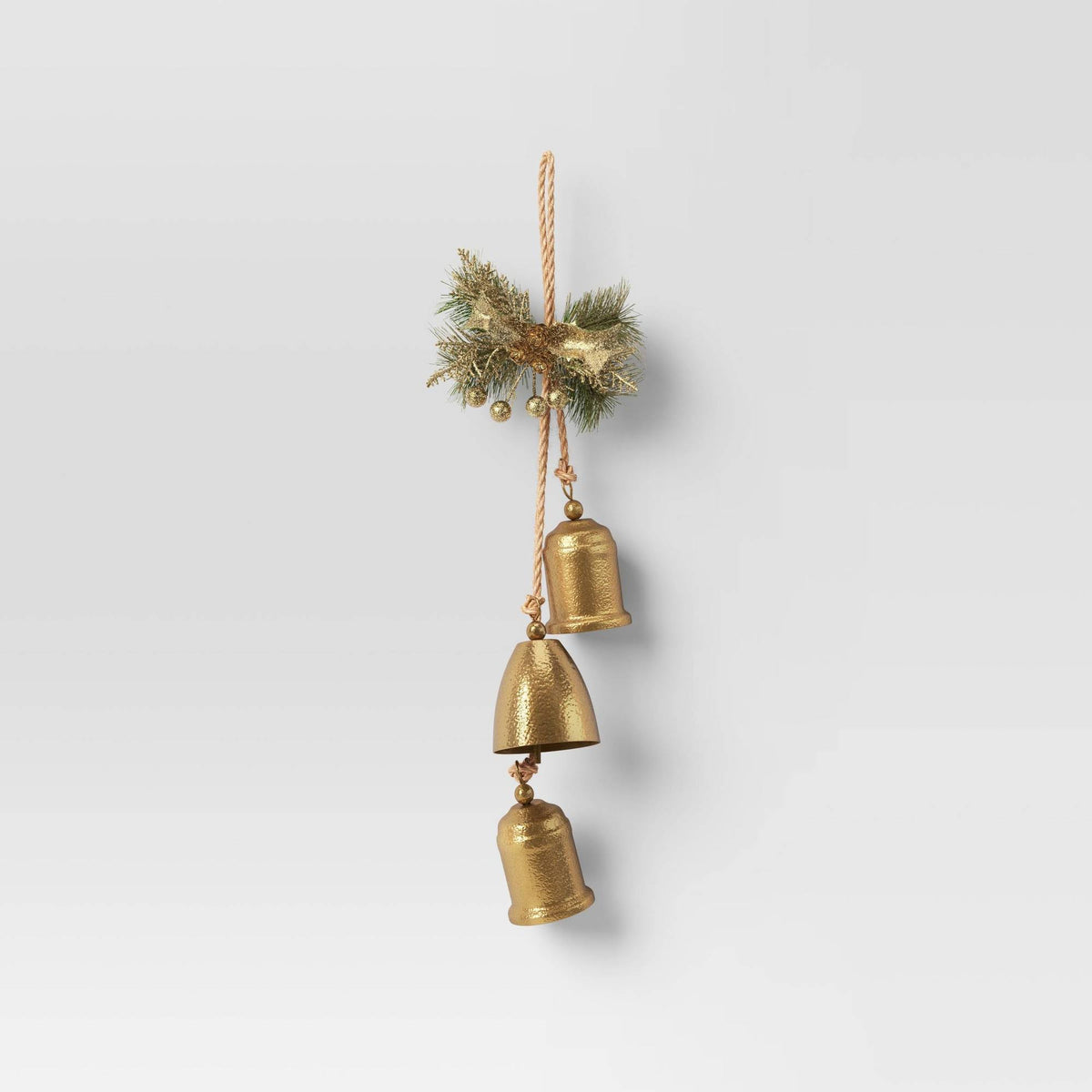 Wondershop Metal Christmas Bells with Faux Greenery 18" Gold Door Decor | Target