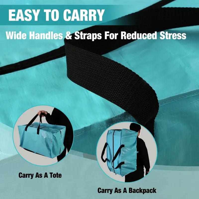 WORKPRO 6-Pack Extra-Large Moving & Storage Tote Bags â€?Zippered, Backpack Straps, Pink Ribbon