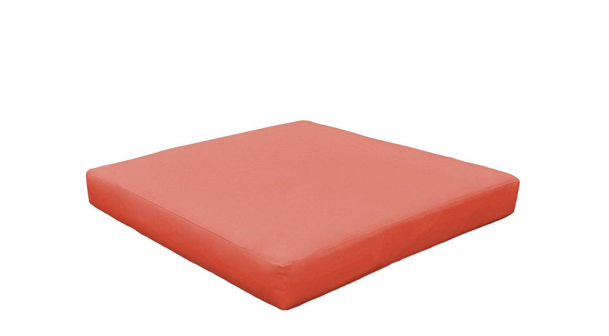 TK Classics Cover for Ottoman Cushions 4" Thick in Tangerine