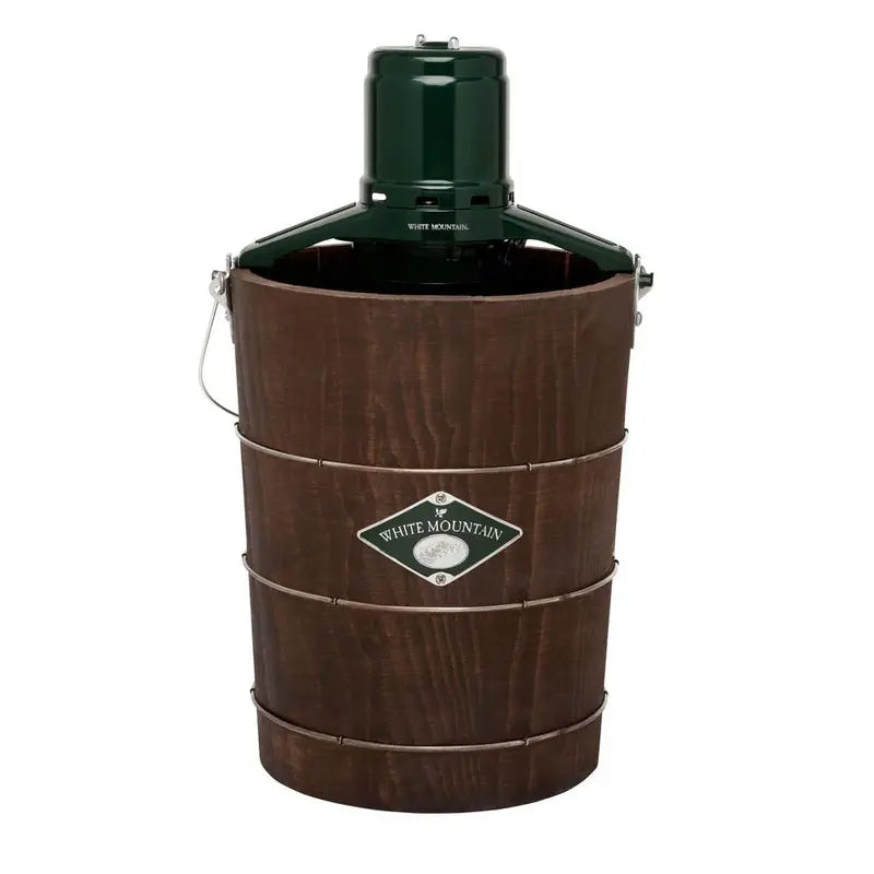 White Mountain 6-Quart Electric Ice Cream Maker â€?Green and Brown Woodgrain Design