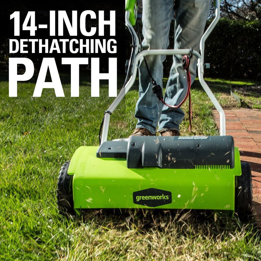 Greenworks 10 Amp 14 - Inch Corded Electric Dethatcher, 27022