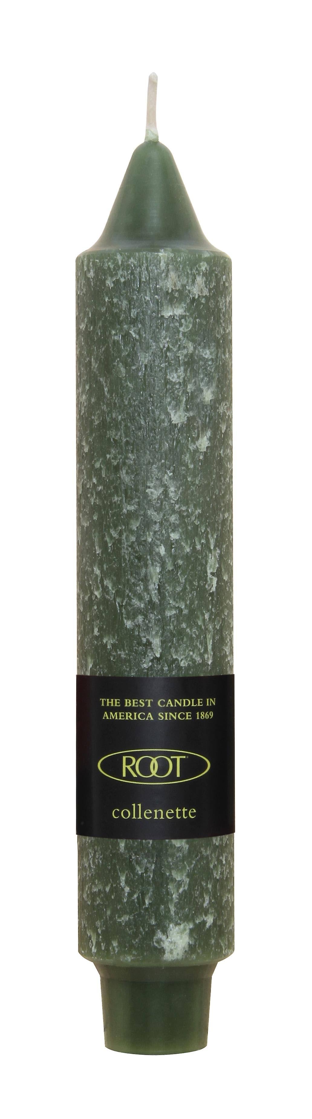 Root Candles Unscented Timberline Collenette 7-Inch Dinner Candles, 4-Count, Dark Olive