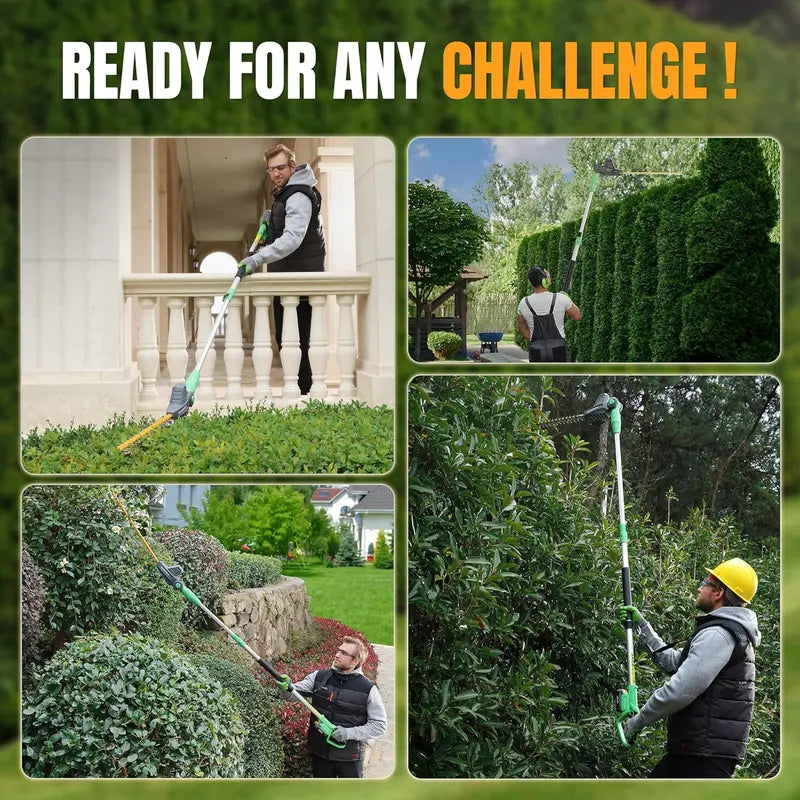 WORKPROX 20V Extendable Pole Hedge Trimmer â€?9.2-Foot Reach with 11-Position Rotating Head