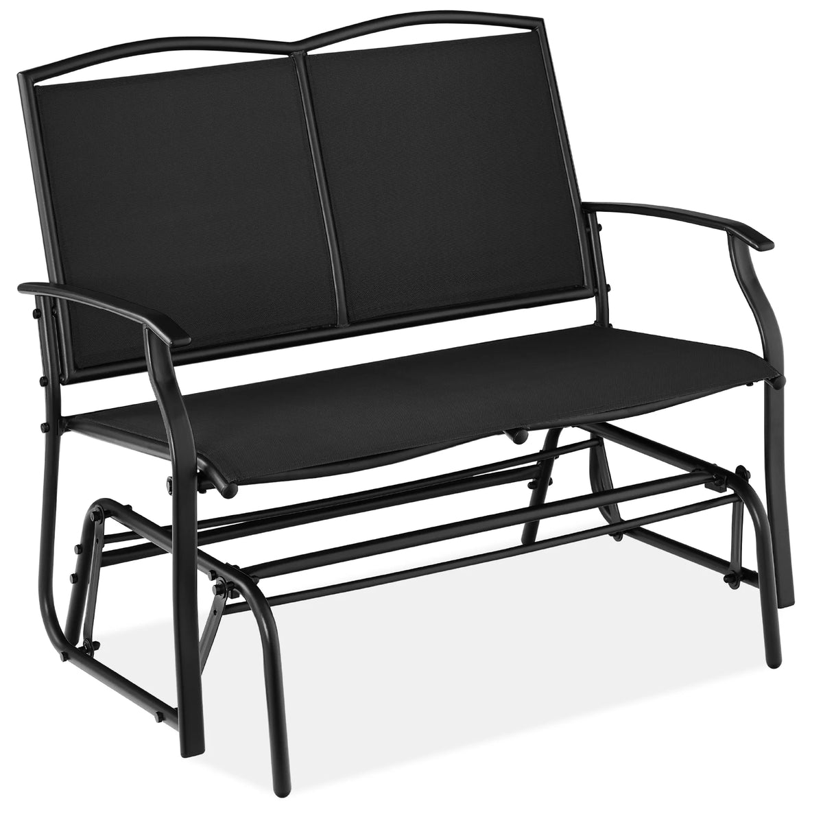 Best Choice Products 2 - Person Outdoor Swing Glider, Steel Patio Loveseat, Bench Rocker W/ Armrests - Gray